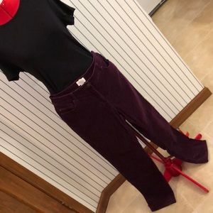 Chico’s Plum Straight Leg Pinwale Corduroys Sz 1